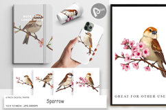 Digital Paper Spring Sparrow Product Image 1