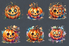 Watercolor Spooky Pumpkin PNG sublimation Product Image 2