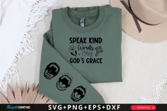 Speak Kind Words Sleeve SVG, God SVG Design, Faith SVG Product Image 1