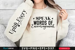 Speak Words of Encouragement Sleeve SVG, Christian SVG Product Image 1