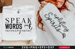 Speak Words Of Sleeve SVG, Inspirational SVG Design Product Image 1