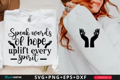 Speak Words Of Hope Sleeve SVG, Christian SVG Design Product Image 1