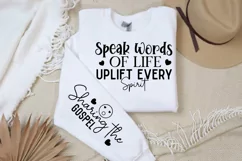 Speak Words Of Life Uplift Sleeve SVG, Christian SVG Design Product Image 2