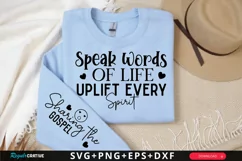 Speak Words Of Life Uplift Sleeve SVG, Christian SVG Design Product Image 1