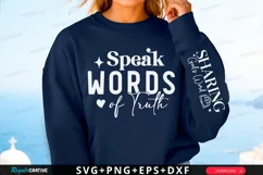 Speak Words Of Truth Sleeve SVG, Christian SVG Design Product Image 2