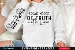 Speak Words of Truth with Sleeve SVG, Christian SVG Design Product Image 1