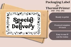 special delivery christmas packaging label for thermal printer ready to print instant download