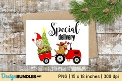 Special Delivery Santa Driving Farm Tractor Product Image 1
