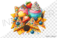 Strawberry and oreo nacho ice cream PNG clipart dessert Product Image 1