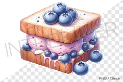 Blueberry square sandwich ice cream PNG clipart dessert Product Image 1