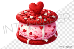 Heart candy decorated macaron sandwich ice cream PNG clipart Product Image 1