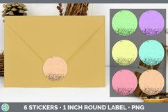 Bundle of six Speckled sticker 1in round labels designs.