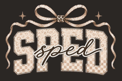 SPED Teacher Preppy Leopard Bow Special Education School PNG Product Image 1