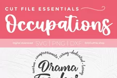 Vertical PInterest speech and drama teacher svg for Cricut and Silhouette machines