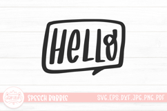 Hello Hand Drawn Letter Speech Bubble SVG Product Image 1
