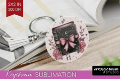 Spell Book Cute Keychain PNG Pink Halloween Keychain Product Image 1