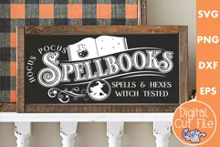 Vintage Farmhouse Halloween Svg Sign, Spellbooks Product Image 1
