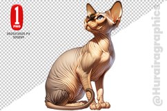Sphynx Cat Clipart - PNG File Product Image 1