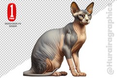 Sphynx Cat Clipart - PNG File Product Image 1