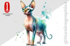 Sphynx Cat Clipart - PNG File Product Image 1