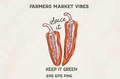 Spice It Pepper SVG Kitchen Vegetable Illustration Line Art Product Image 1