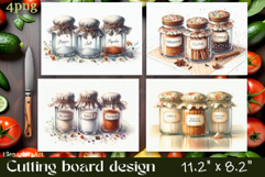 Kitchen Cutting Board , Spices and Herbs PNG Product Image 1