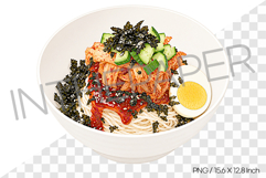 Spicy Cold Kimchi Noodles PNG Watercolor Clipart korean food Product Image 1