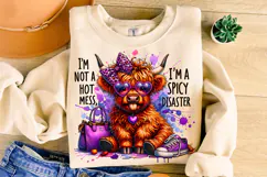 I'm Not A Hot Mess I'm A Spicy Disaster PNG, Funny Cow PNG Product Image 1