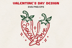 Spicy Love Peppers Valentine Chili SVG Product Image 1