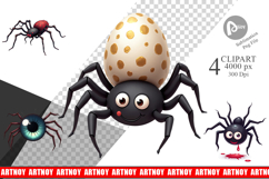 Clipart Spider and Web Twists Product Image 1