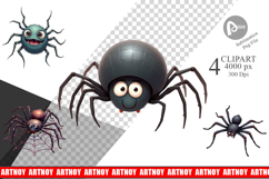 Clipart Spider and Web Twists Product Image 1
