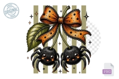 Spider Cherry Halloween Bow PNG Clipart Spooky Design Product Image 1