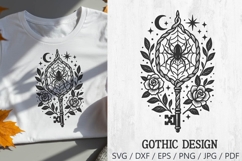 Spider Key SVG | Gothic Halloween Clipart