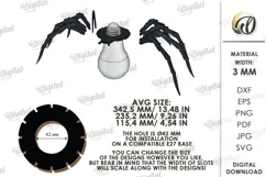 Spider Lampshade Laser Cut. Halloween Pendant Lamp SVG Product Image 2
