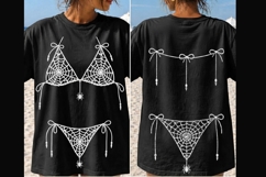 Spider Web Bikini Halloween Shirt Design PNG Product Image 1