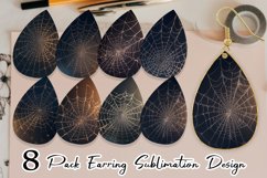 Spider Web Earring teardrop sublimation design Product Image 1