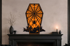 Spider Web Coffin Halloween SVG Design Product Image 2