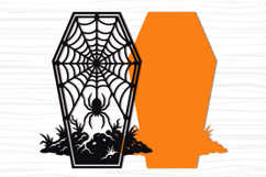 Spider Web Coffin Halloween SVG Design Product Image 3