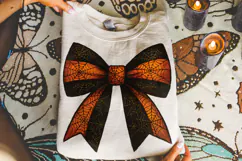Halloween Coquette Bow PNG, Spider Web PNG, Spooky PNG, Fall Product Image 1