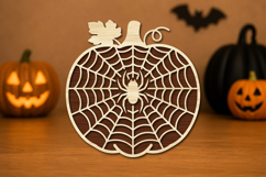 Spider Web Pumpkin Laser Cut SVG Product Image 1