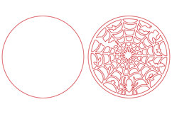 Spider Web with Bats Halloween Laser Cut SVG Product Image 2