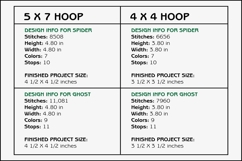 Spider &amp; Ghost Coasters - 4 x 4 and 5 x 7 Hoops Product Image 3