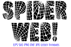 Spiders Web Font Spooky Halloween Spiderweb SVG PNG Typography Letters by Squeeb Creative