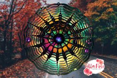 Spider Stained Glass| Spooky | 10&quot; Sublimation Wind Spinner Product Image 1