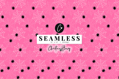 Pink Spiderweb and Spiders Pattern | Cute Halloween Paper Product Image 1