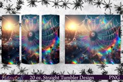 Halloween Tumbler Wrap | Spiderweb | Sunrise PNG Product Image 1