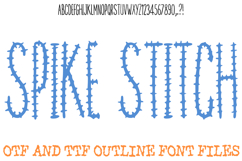 Spike Stitch Alphabet Lettering Font Thin ABC OTF  by Squeeb Creative