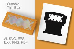 Spiky Border Window Thin Gift Box Paper Cut Template SVG