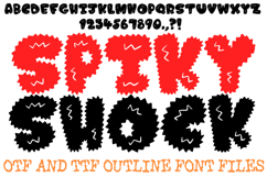 Spiky Shock Alphabet Lettering Font Punk Prickly ABC OTF TTF by Squeeb Creative