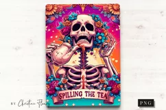 Spilling The Tea Tarot Card PNG | Funny Tarot Card Product Image 1